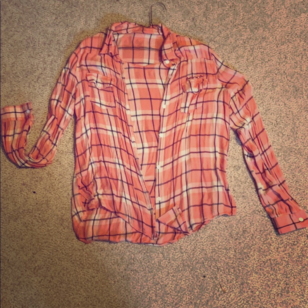 Cowgirl Tuff Orange/Corn Button Down NWOT